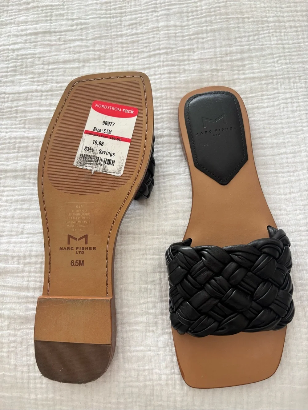 Marc Fisher Black Leather Sandals